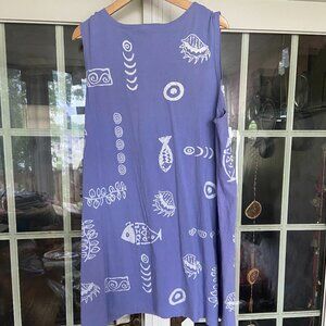 Vintage Sea Breeze Sundress Periwinkle XXL Plus Sz Coastal Grandma Beachy